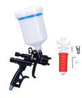 Badass Aluminum Hvlp Spray Gun With Six Hundred Ml Reusable Paint Cup Adapter for precise automotive and furniture painting.
