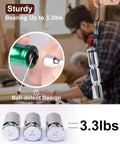 Six Piece One Quarter Inch Hex Shank Aluminum Bit Holder Set With Quick Change Extension Bar Keychain Drill Adapter shown with ball-detent design and 3.3lbs capacity