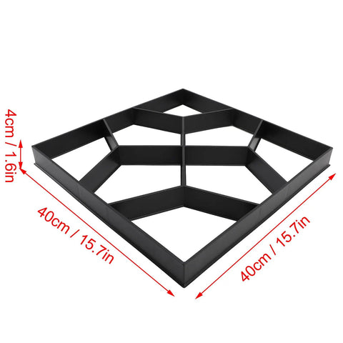 Walk Maker Stone Mold Kit 15.7x15.7x1.6 Inch Reusable Concrete Paver Molds for DIY garden path shown in square form