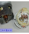 RS-775WC-A010 High Octane Carbon Brush DC Motor 21000 RPM 14.4V for Electric Drill Replacement showing internal components.