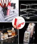 Clear Acrylic Self Adhesive Hinge Set, 4 Pack, 65x40mm Transparent Folding Hinges used on clear storage boxes