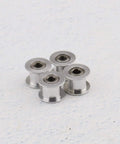 4 Pack GT2 Idler Pulleys 20 Teeth 5mm Bore 10mm Wide With Double Bearings For 3D Printer CNC Machines Beefy Durable Aluminum Alloy Replacement Parts Perfect For Smooth Operation Low Noise High Precision, four aluminum pulleys