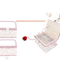 Grab And Go Removable Tray Sewing Basket With Handles For Quilting And Crafts, Vintage Style Needle And Thread Organizer, Portable Storage Box for Yarn