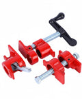 Get This Vertical Woodworking Clamp For Bench To Crush Glue-Ups And Assembly Like A Boss With Stable Metal Vise Holding Long Pieces Upright Perfect For Door Panels And Cabinet Frames In Your Garage Shop - red metal clamps.