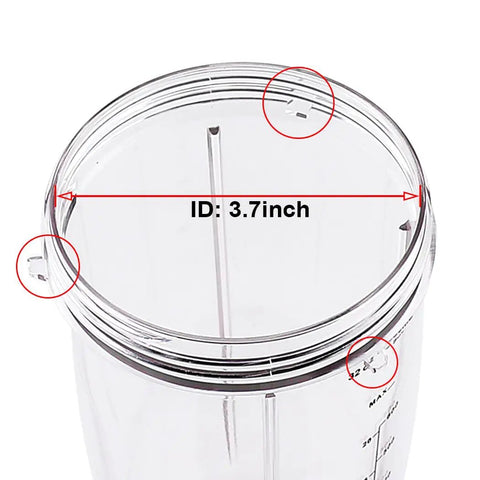 Replacement Cups for NutriBullet Blenders 600W and 900W, 32 Ounce BPA Free Plastic Cups, Dishwasher Safe, Clear and Durable, Easy Swap for Smoothies and Shakes On the Go