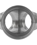 Frontal view of 6 Inch Duct Splitter Y Shape Metal Connector For Exhaust Fan And Dryer Vent Hose 3 Way Duct Hose Connector With Two Branches