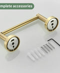 Gold Brushed Toilet Paper Holder And Towel Ring Set For Bathroom Wall Mount Double Post SUS304 Stainless Steel 2 Piece Versatile Horizontal Or Vertical Install Slick Premium Bath Hardware with mounting accessories