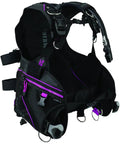 Women's Weight Integrated Jacket Style BCD for Scuba Diving with Six Stainless Steel D Rings, Magenta Trim, Size Large