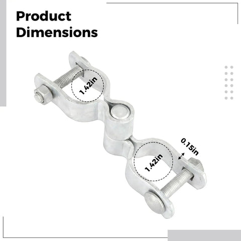 Heavy Duty Steel Gate Hinge For Chain Link Fence One And Three Eighths Inch Round Post Hinge With Bolt Fixing Gate Clamp detail