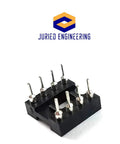 Pro Grade DIP-8 IC Socket With Machined Round Contact Pins 2.54mm Pitch, 8 Pin Breadboard Friendly displayed on white background