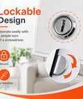 Lockable design of Solid Aluminum Access Panel With Key Lock for Drywall and Ceilings, showing easy operation with screwdriver.