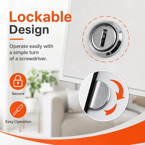 Lockable design of Solid Aluminum Access Panel With Key Lock for Drywall and Ceilings, showing easy operation with screwdriver.