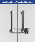 Built Tough Double Door Barricade Lock For French Doors All Metal U Shaped Security Bar With Keyed Lock on Tubular Handles