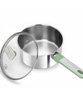 Heavy Duty 2 Quart Stainless Steel Saucepan With Lid 18 10 Cookware Pot Featuring Stay Cool Handles and Seamless Induction Heat.