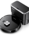 All-In-One 3-In-1 Robotic Vacuum And Mop with 11500 Pa Suction and Smart LiDAR Navigation in a sleek black design