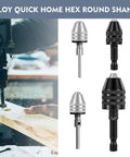 Drill Chuck Conversion Adapter For Impact Drivers And Cordless Screwdrivers Hex Shank To Round Shank Drill Bit Adapter Quick Switch
