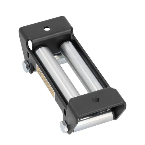 Universal Winch Roller Fairlead 165mm 6 Point 5 Inch For ATV UTV Side By Side Cable Guide Beefy Steel Construction 4000 To 5500 Lbs Load Capacity Ideal Off Road Recovery Reduces Cable Kinks, black steel roller fairlead