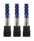 Three-Piece 5/16 Inch Tungsten Carbide End Mill Set Nano Coated With 4 Flute Micro-Grain CNC Milling Bits For Stainless Steel HRC65