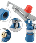 Heavy Duty Zinc Alloy 1 Inch Nozzle Gun With 360 Degree Adjustable Rotating Sprayer close-up of nozzle components and controls.