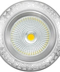 Recessed Lighting Housing Trim Kits Commercial Recessed Led Downlights Pattern Energy Saving Embedded Spotlights Hotel Aisle Household Lighting Ceiling Panel Silver 5w_Cool White top view of decorative LED downlight.