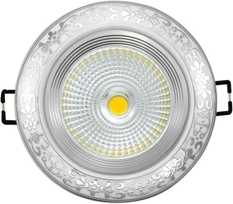 Recessed Lighting Housing Trim Kits Commercial Recessed Led Downlights Pattern Energy Saving Embedded Spotlights Hotel Aisle Household Lighting Ceiling Panel Silver 5w_Cool White front view