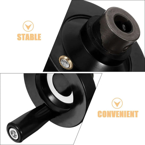 Dual Installation Black Bakelite And Aluminum Alloy Crank Handle Grip for milling machines, close-up showing smooth rotary design.