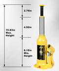 6 Ton Bottle Jack With Carrying Case And Pump Handle, Multi Directional Welded Car Jack For Sedans, Yellow, Lift Measurements