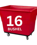 Commercial 16 Bushel Utility Cart With Steel Base And Poly Box Basket, Rolling Laundry Cart And Trash Bin, 1000 Pound Weight Capacity, Workhorse Cart For Offices, Warehouses, And Restaurants, Red