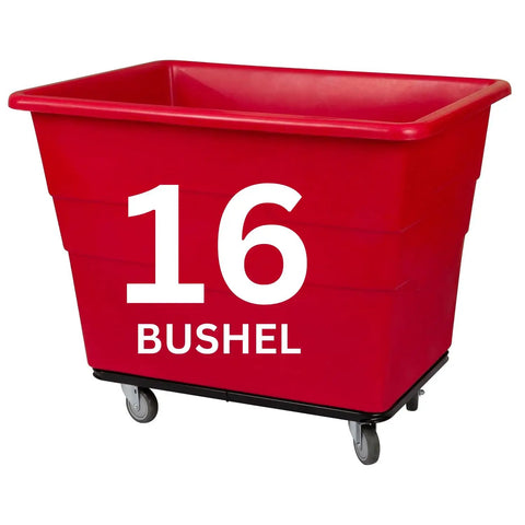 Commercial 16 Bushel Utility Cart With Steel Base And Poly Box Basket, Rolling Laundry Cart And Trash Bin, 1000 Pound Weight Capacity, Workhorse Cart For Offices, Warehouses, And Restaurants, Red