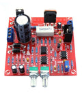 Top view of 0-30V Adjustable DC Regulated Power Supply DIY Kit With Overload And Short Circuit Protection, showing red circuit board.