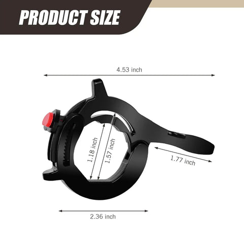 Super Chill Highway Riding Throttle Lock Cruise Control Clip For Motorcycles And Scooters Quick Handlebar Mount size dimensions in inches.