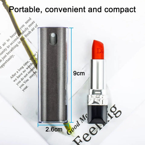 2 In 1 Screen Cleaner Kit With Mist Spray And Refill Microfiber Cloth size compared with lipstick for portability