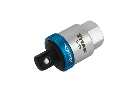 1/2 Inch Drive Ratcheting Breaker Bar Adapter with anodized switch collar and contoured grip, Made in Taiwan