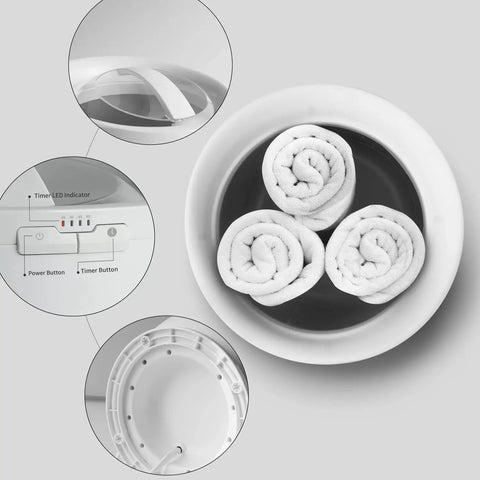 Large Towel Warmer Bucket For Two Oversized Towels And More With Built In Timer 15 30 45 Or 60 Minutes Heats Towels From Inside And Out Making Home Spa Sessions Cozy No Fuss For Robes Blankets And More Easy On Off By Holding The Power Button