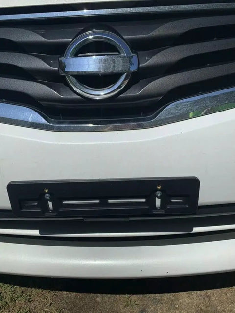 Front License Plate Mounting Kit With Tag Holder Adapter For Nissan All Models Flat Bumper Design Left Or Right Mount