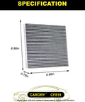 Cabin Air Filter With Activated Carbon Fits Chevy Equinox 2010 To 2017 Captiva Sport 2012 To 2015 GMC Terrain 2010 To 2017