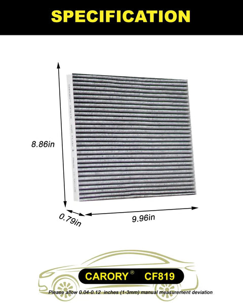 Cabin Air Filter With Activated Carbon Fits Chevy Equinox 2010 To 2017 Captiva Sport 2012 To 2015 GMC Terrain 2010 To 2017