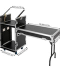 14U DJ Rack Case With Heavy Duty Reinforced Frame And Tough As Nails Mobility Setup For Smoother Rolling Studio Gear Protection During Live Gigs Today, showing detailed dimensions and mobile design.