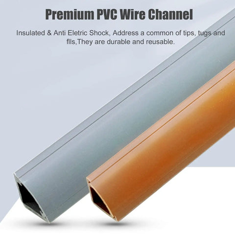 Premium PVC Cord Raceway in gray and brown colors, 24x24mm, waterproof design for floor wall wire management.