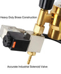 Heavy-duty brass CO2 Regulator Kit With Gauge And Flow Meter, 120V Solenoid Plug for grow rooms and indoor gardens.