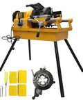 Built Tough Electric Pipe Threader Machine Combining Cutting Trimming And Threading For One Half To Three Inch NPT BSPT Water Gas Pipes And Electrical Conduits Working Like A Charm On 220V