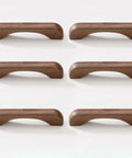 Walnut Wood Drawer Pulls 6 Pack 3.78 Inch 96 mm Cabinet Handles for Kitchen Cabinets Dressers