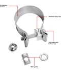 4 Inch Exhaust Clamp Narrow Band 304 Stainless Steel Muffler Band Clamp For Slip Fit Pipes Heavy Duty 1 Pc Durable Built To Last Gasket