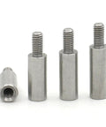 Four M3 and M4 304 stainless steel round standoff spacers for PC builders and tech mods in various angles.