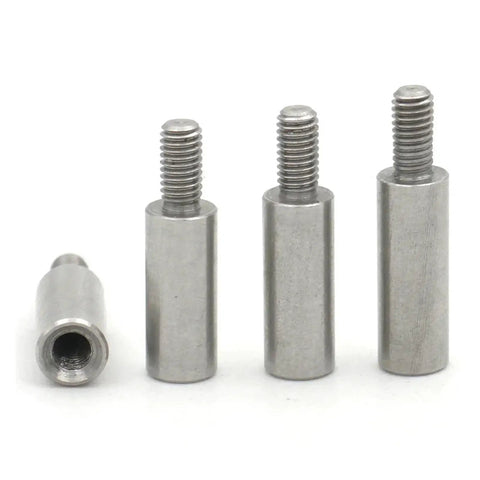 Four M3 and M4 304 stainless steel round standoff spacers for PC builders and tech mods in various angles.