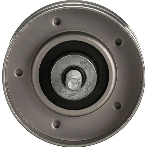 Genuine Replacement Drive Belt Idler Pulley Accessory for Mini Cooper Hatchback 2002 To 2007 top view of pulley with painted finish.