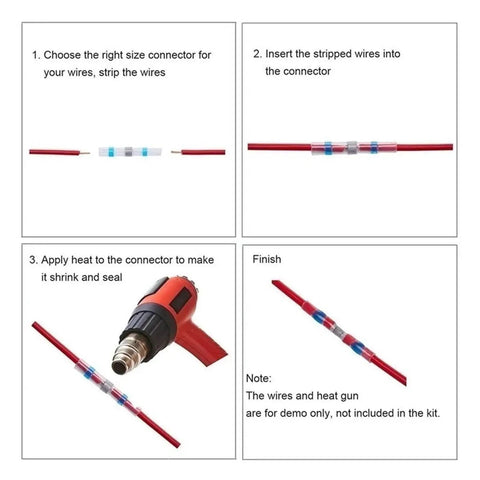 Top Tier 165 Pcs Heat Shrink Wire Connectors Kit With Solder Sleeves And Insulated Butt Terminals For Heavy Duty Electrical wiring Projects That Will Totally Slam Your Car Or Home Upgrades, heat seal demo