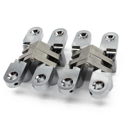 Killer Concealed Cross Hinge Pair For Sleek Door Setup Heavy Duty Stainless Steel with polished finish and tight lock mechanism.