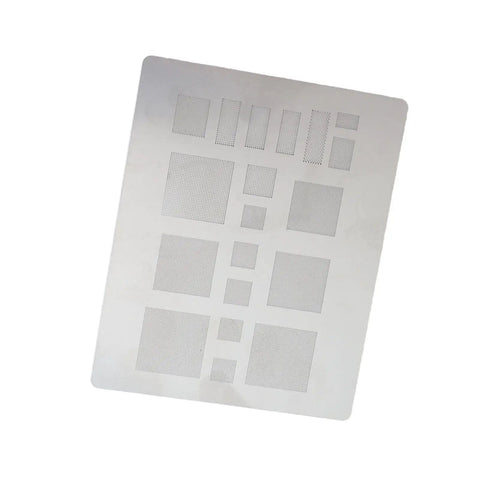 Universal BGA Reballing Solder Paste Stencil Kit For Phone IC Repair, stainless steel mesh template with multiple hole sizes