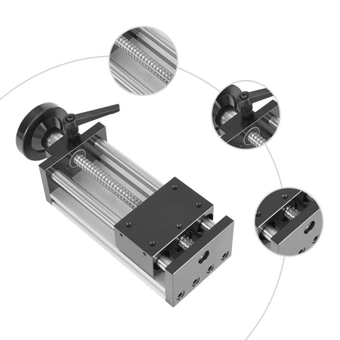 Rock Solid Dual Optical Axis Manual Sliding Table With 100mm Travel CNC Linear Rail Guide Aluminum Alloy Slide Stage for CNC machining